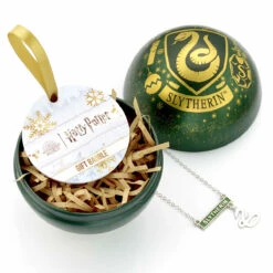Harry Potter - Boule De Noël Cadeau - Collier Serpentard