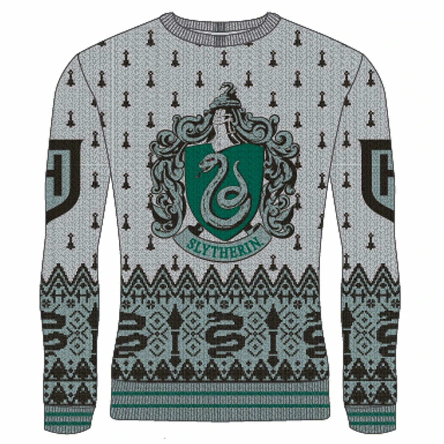 Harry Potter - Slytherin Crest - Pull De Noël (xl) 1 Harry Potter - Slytherin Crest - Pull De Noël (xl)