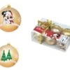 Mickey - Doré - Pack 6 Boules De Noël - 8 Cm